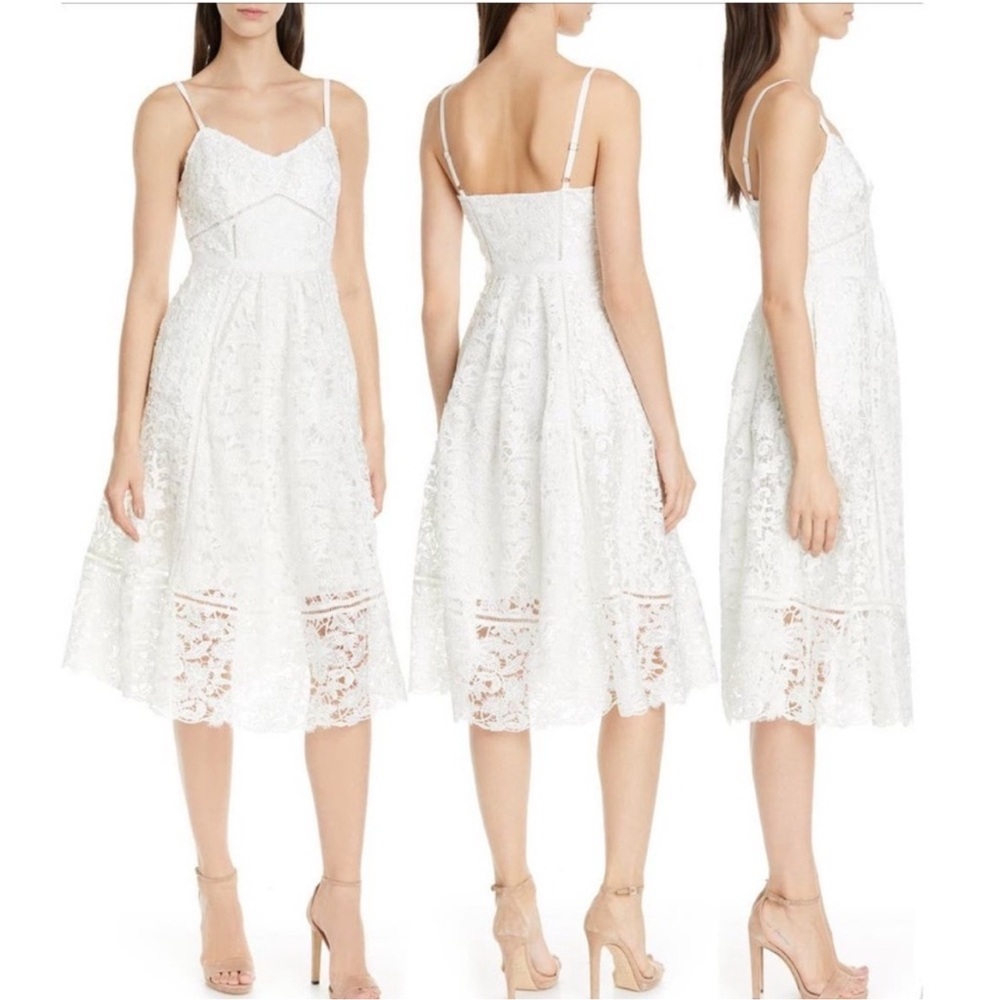 NWT Ted Baker White Ivory Lace Midi Dress Bridal Wedding Ted 4 US 10 L $519
